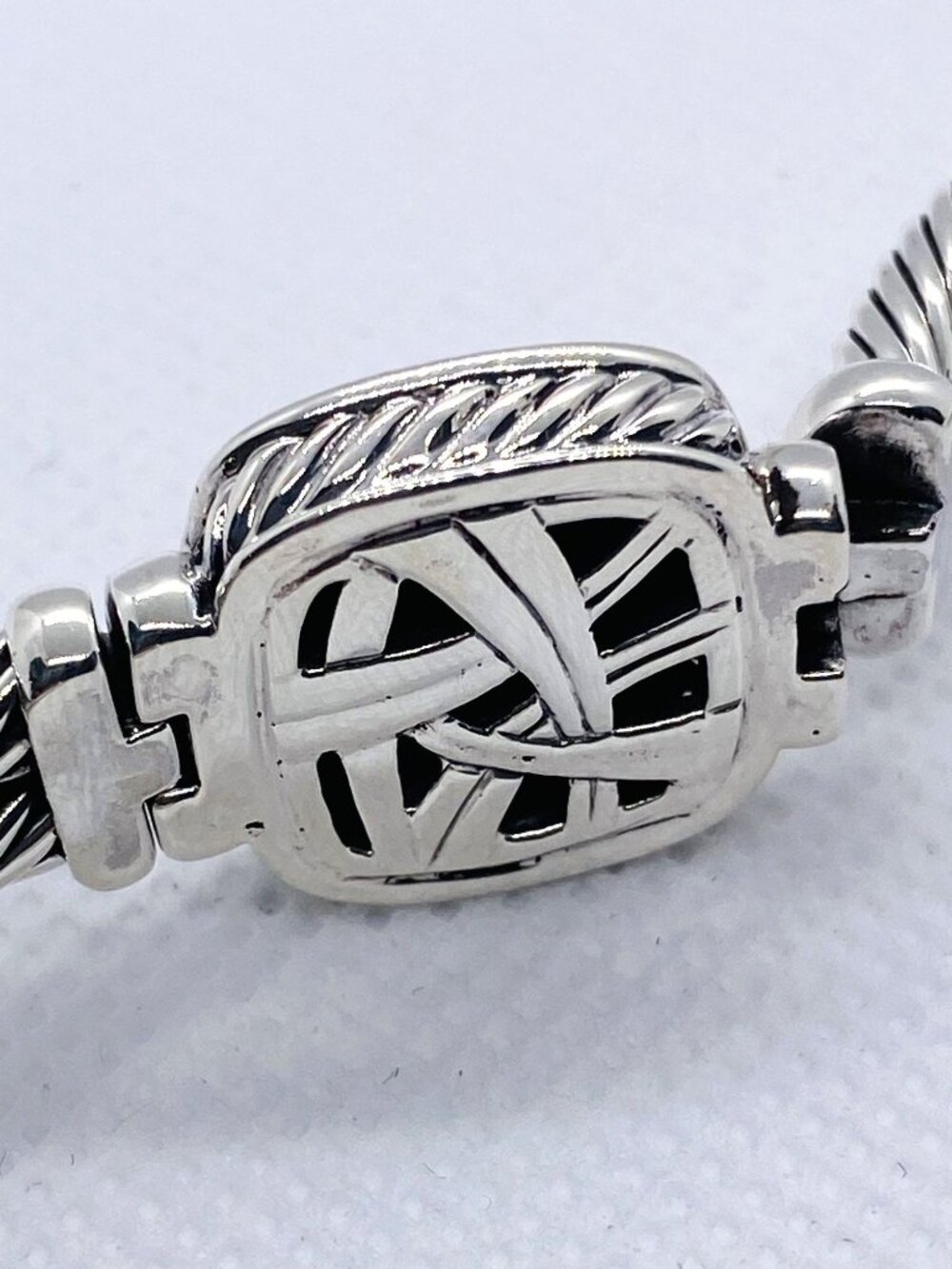 David Yurman Black Onyx Diamond Albion Bangle Double Cable Bracelet - Picture 8 of 14